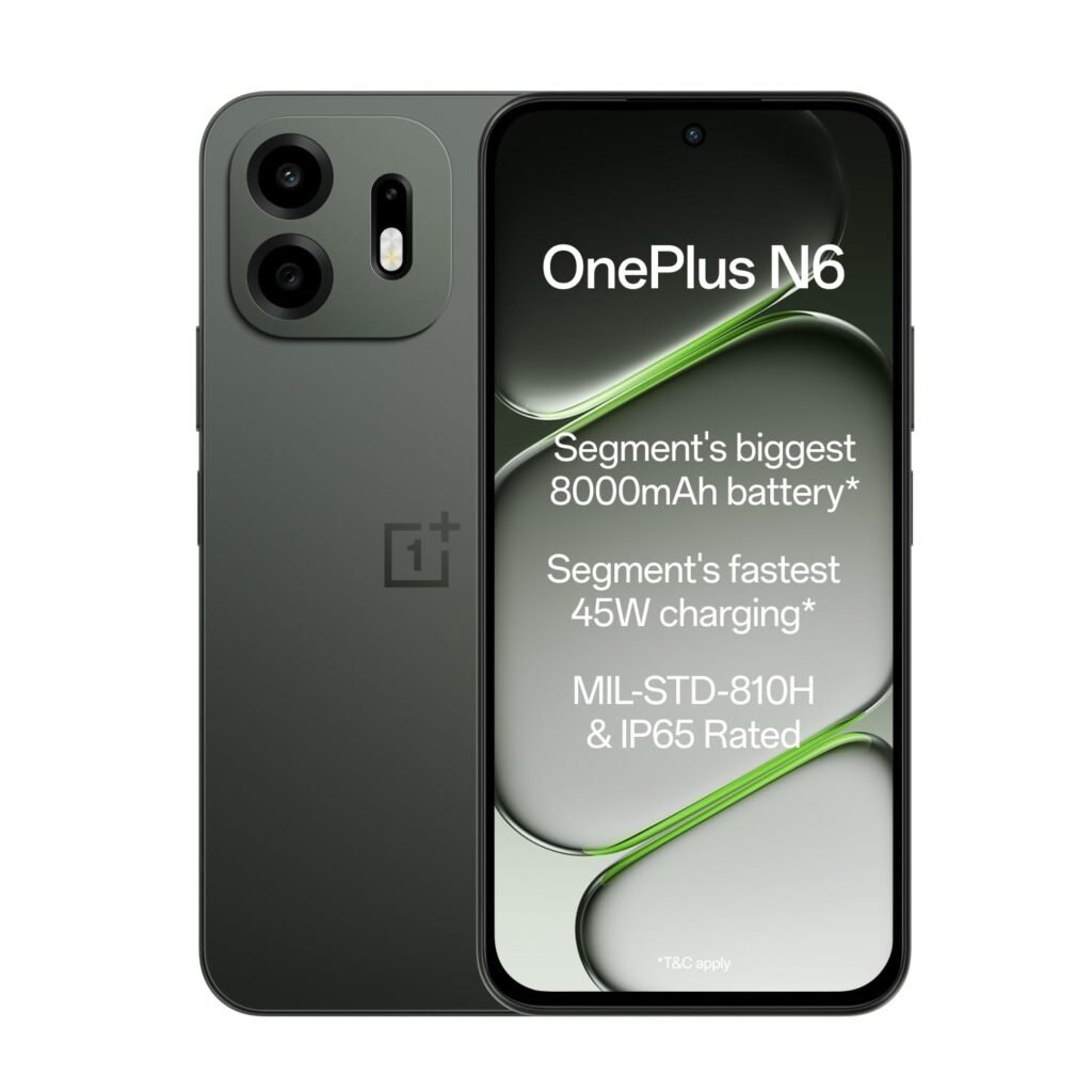 OnePlus N6 | 4GB+128GB | Midnight Green | Segment's Biggest 8000mAh Battery | Segment's Fastest 45W Charging | 60-Month Smoothness | Smooth 120Hz Display | 50MP Camera | Military-Grade Durability